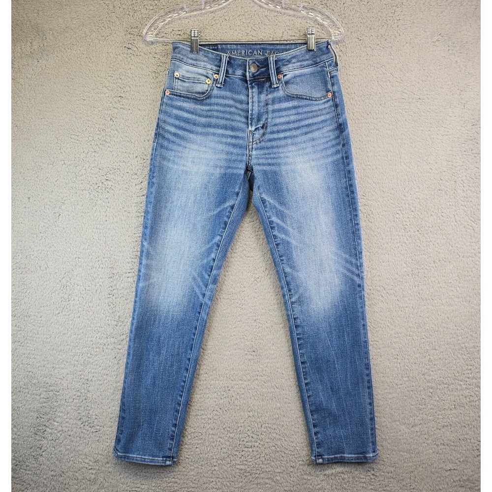American Eagle Jeans Men's Teens 26X28 Light Wash Stretchy Airflex Plus Temp Tec